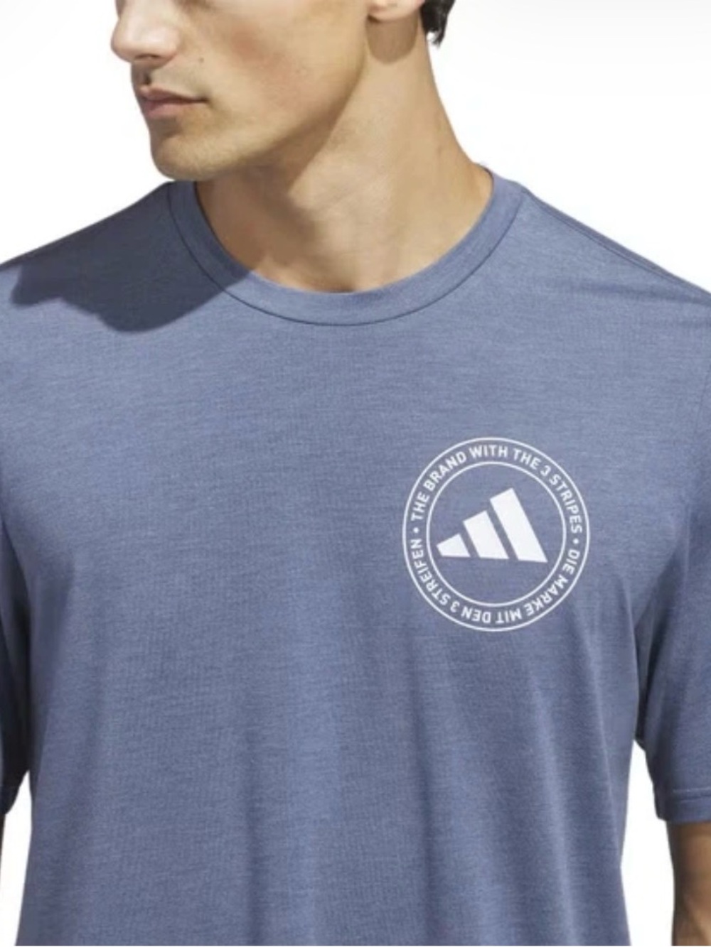 Adidas Men's Blue Logo Crew Neck T-Shirt XL